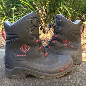Boys Columbia Black and Red Waterproof Boots